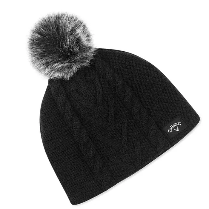 Callaway Ladies Winter Pom Pom Beanie Hat – Black