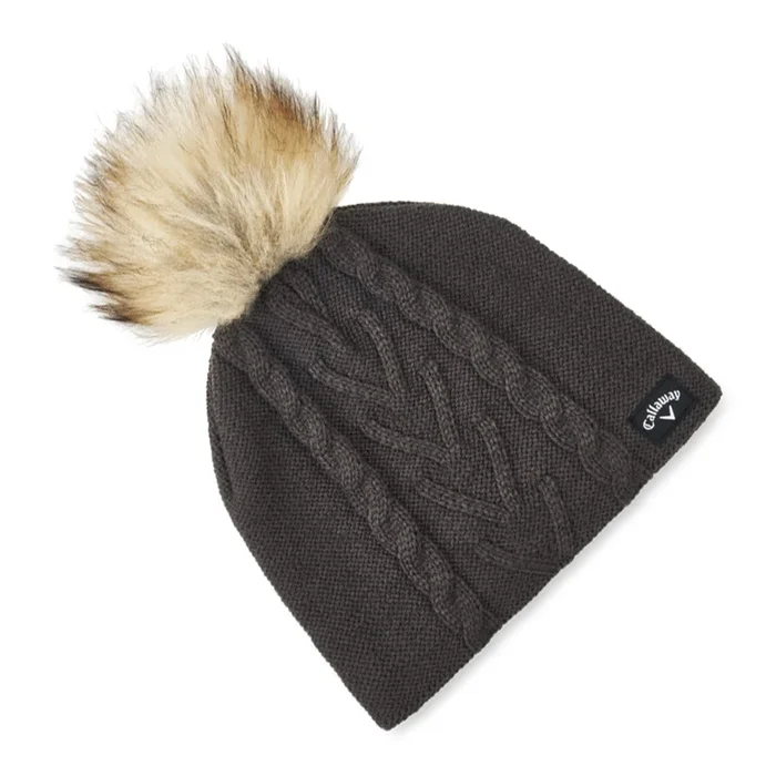 Callaway Ladies Winter Pom Pom Beanie Hat – Charcoal