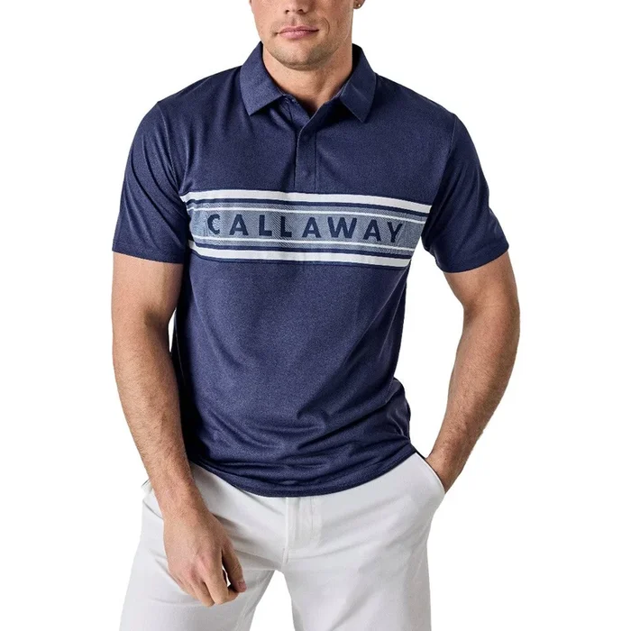 Callaway Legacy Collection Logo Block Golf Polo Medieval Blue – SP25 Men