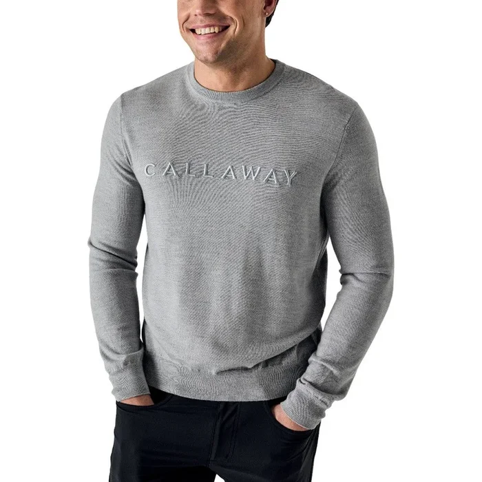 Callaway Legacy Collection Logo Crewneck Golf Sweater Quarry Heather – SP25 Men