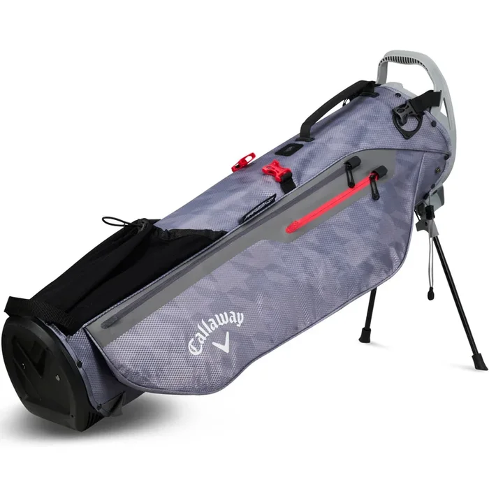 Callaway Par 3 HD Waterproof Pencil Bag – Charcoal Houndstooth/Red
