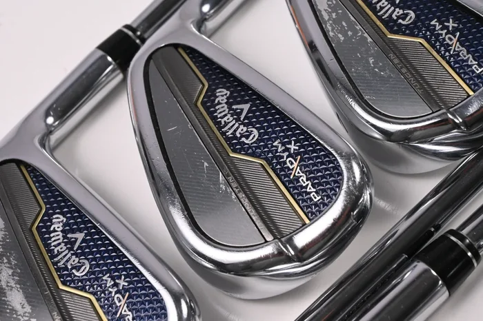 Callaway Paradym X Irons / 5-PW+AW / Stiff Flex Rifle Tour Flighted 105 Shafts