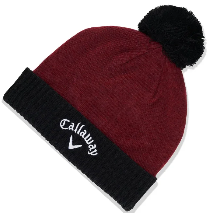 Callaway Tour Authentic Pom Beanie – Wine/Black