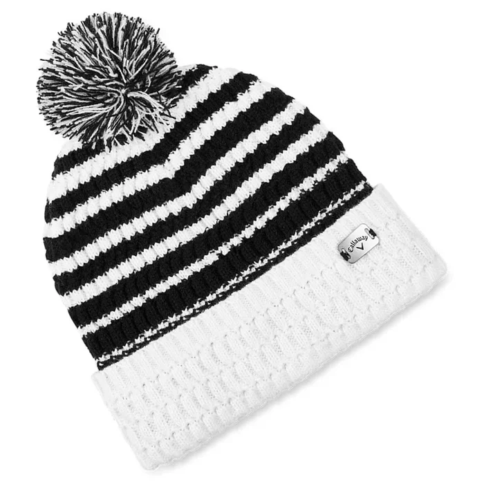 Callaway Winter Pom Pom Beanie Hat – White/Black