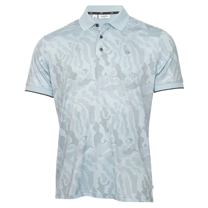 Calvin Klein Course Print Polo Shirt – Artic Ice