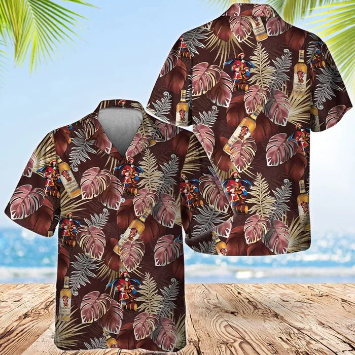 Captain Morgan Palm Leaves Print Hawaiian Shirt – Fanshubus.com