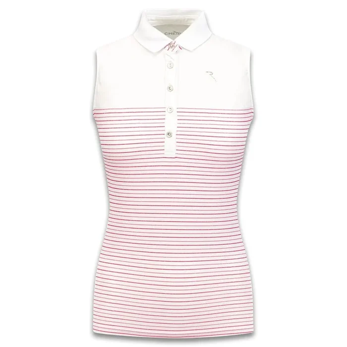Chervo Arruda Sleeveless Golf Polo Summerstripe Bubblegum – SS22 Women
