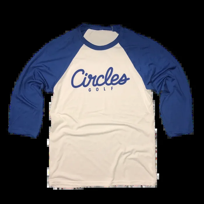 Circles Golf Text Logo Raglan