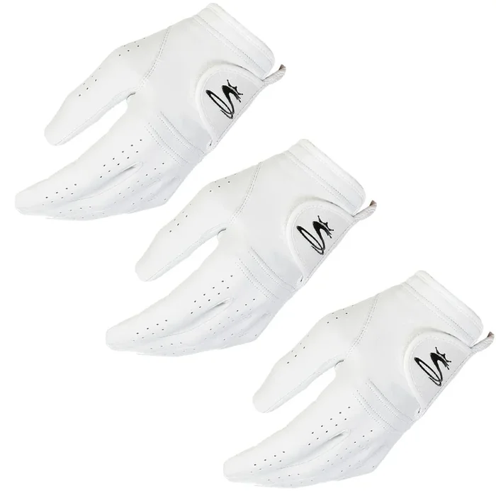 Cobra Pur Tour Cabretta Leather Golf Gloves – White – 3 Pack