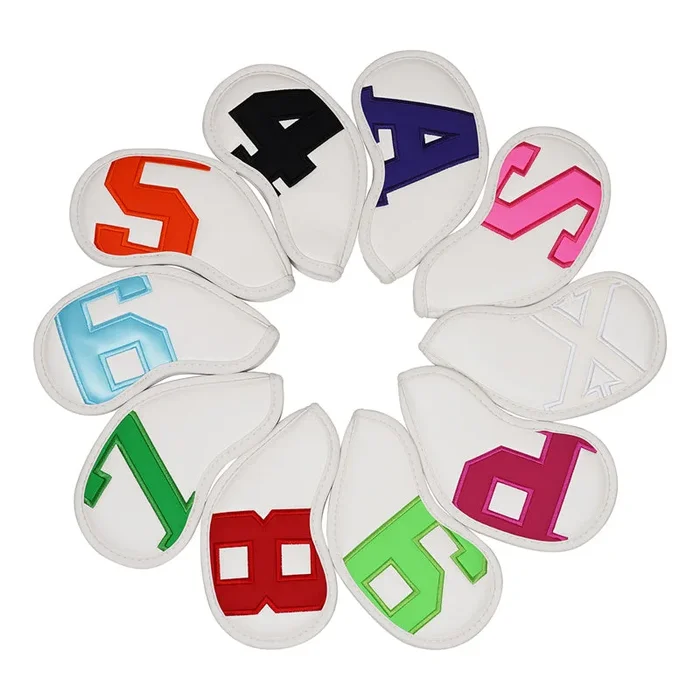 Colorful Numbers Magnetic Leather Iron Covers Set 10pcs
