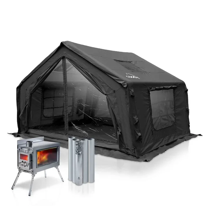 Coody 10 Black + Stove Caminus S – Inflatable Tents with Stove