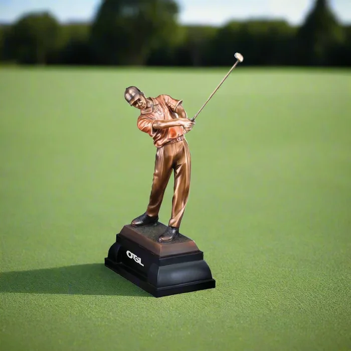 Custom Bronze Engraved Golf Statue