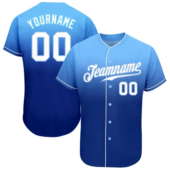 Custom Light Blue White-Royal Authentic Fade Fashion Baseball Jersey – Fanshubus.com