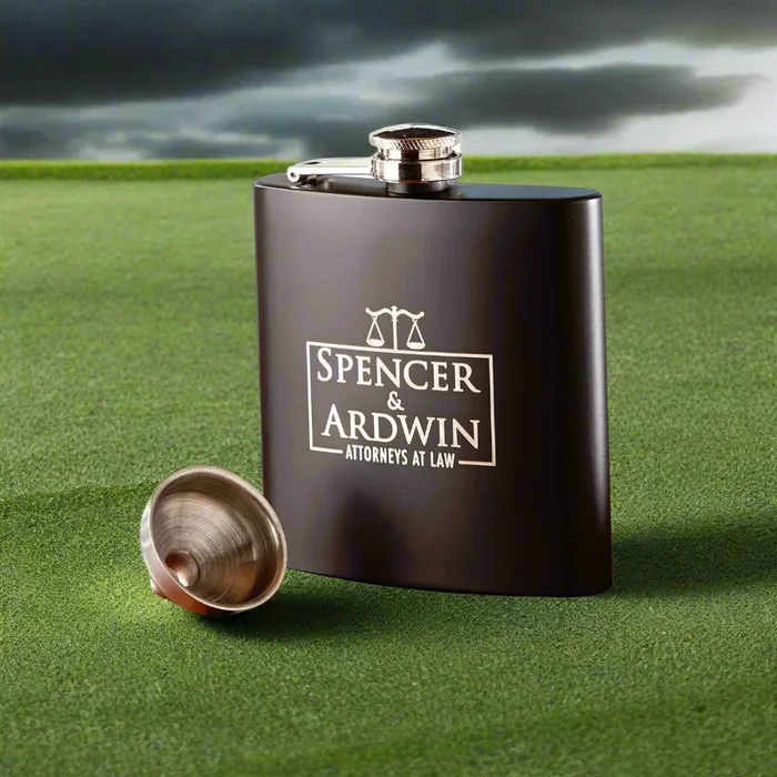 Custom Logo Black Flask Set
