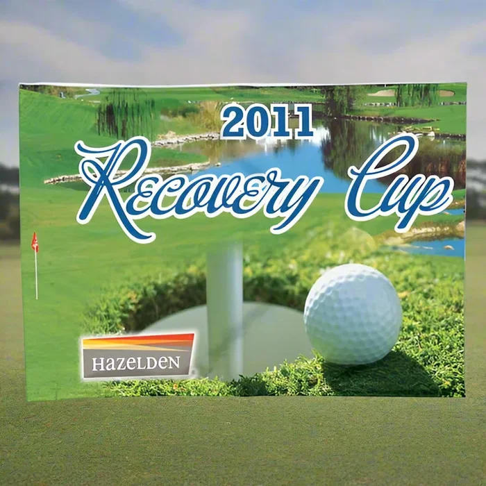 Custom Logo Economy Full Color Golf Pin Flags 1 side and two sided option