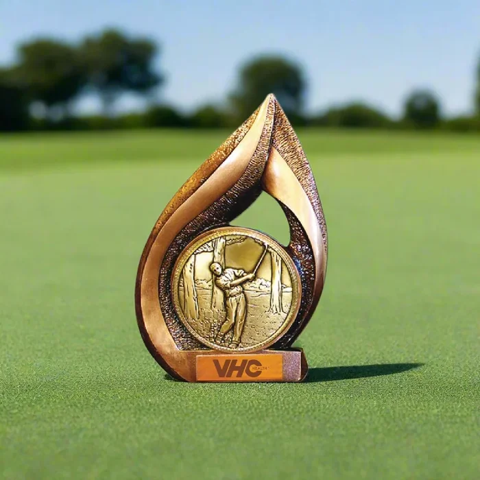 Custom Logo Elegant Flame Designed Trophy