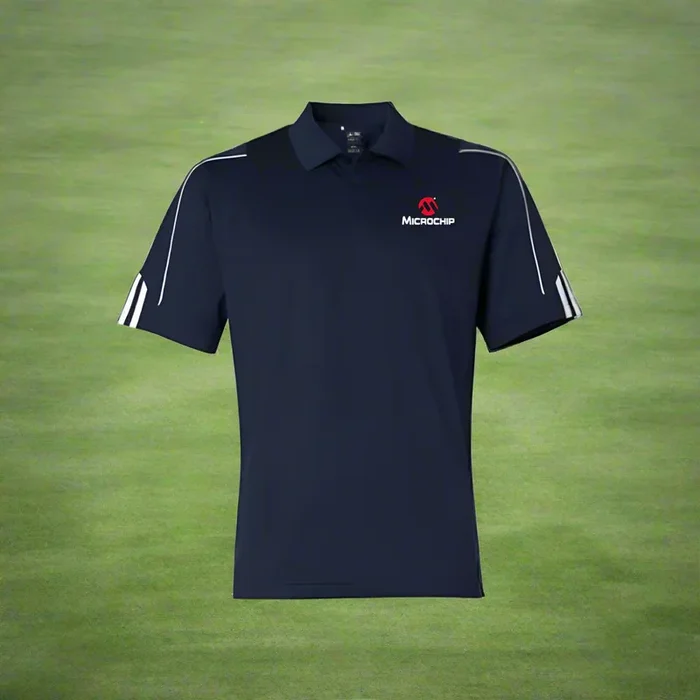 Custom Logo Embroidered Men’s Adidas Golf Climalite 3-Stripe Cuff Sport Shirt