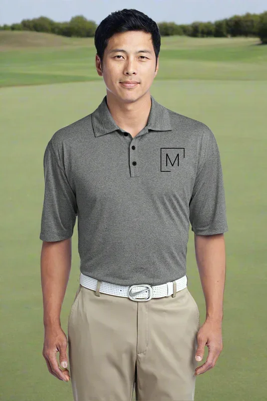 Custom Logo Embroidered Nike Golf Dri-FIT Heather Polo