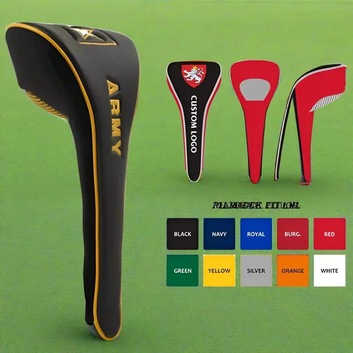 Custom Logo Magnetic Closure Golf Head Cover