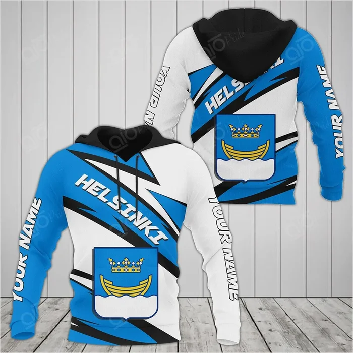 Custom Name Scratch Pattern Helsinki Hoodies – Fanshubus.com