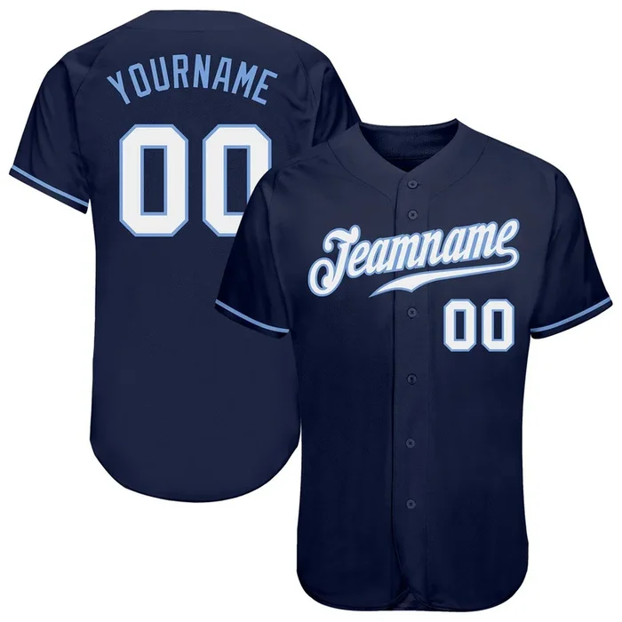 Custom Navy White-Light Blue Authentic Baseball Jersey – Fanshubus.com