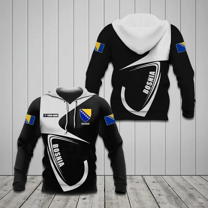 Customize Bosnia Coat Of Arms & Flag Unisex Adult Hoodies – Fanshubus.com