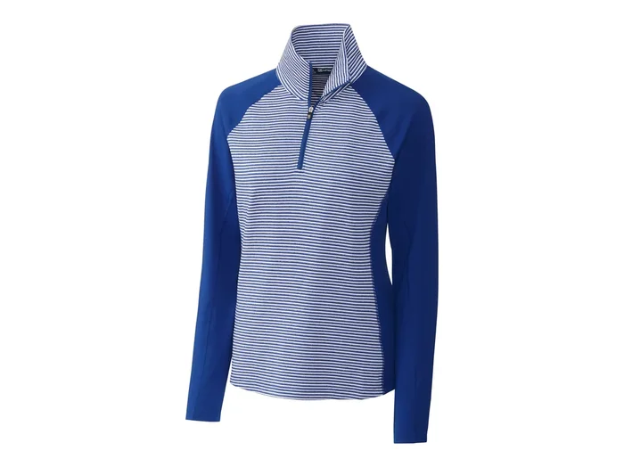 Cutter & Buck Forge Tonal Stripe Stretch Half Zip Womens Top