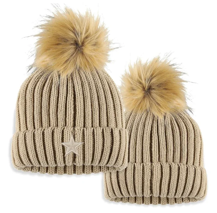 Dallas Cowboys Womens WEAR by Erin Andrews Neutral Pom Pom Hat
