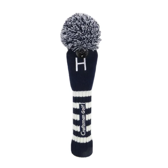 Dark Blue & White Knitted UT Head Cover