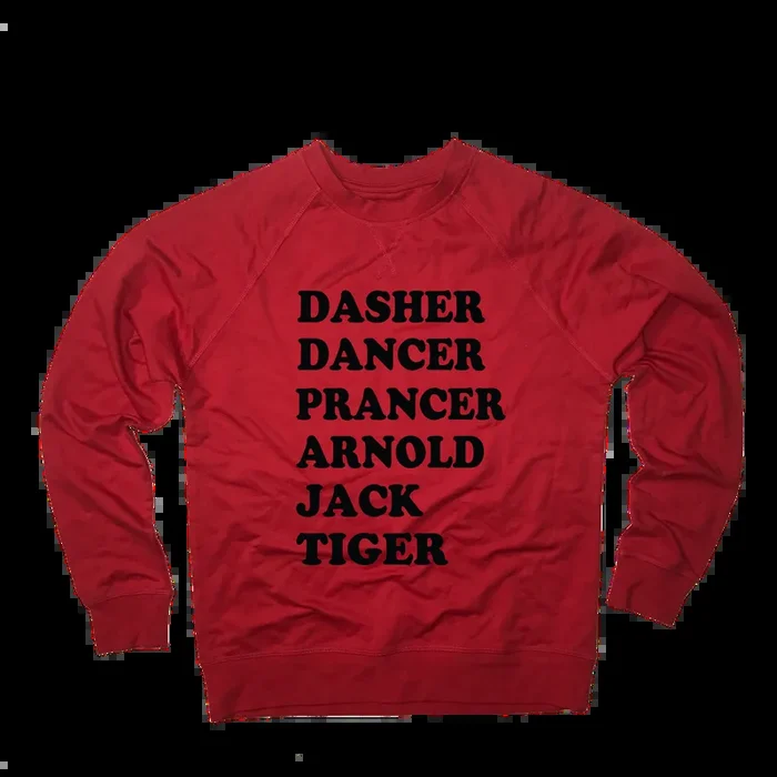 Dasher Dancer Prancer Arnold Jack Tiger Christmas Golf Sweatshirt