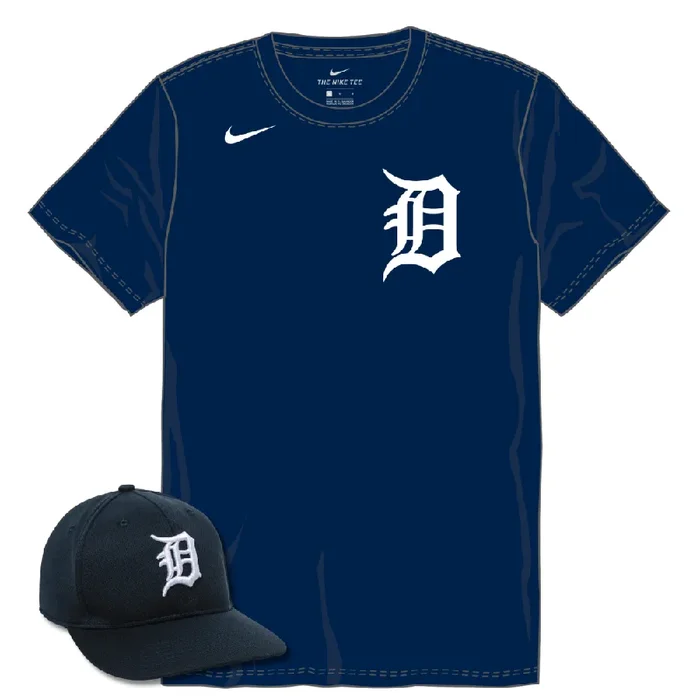 Detroit Tigers Youth Nike Jersey & Outdoor Cap MLB-350 Hat Bundle