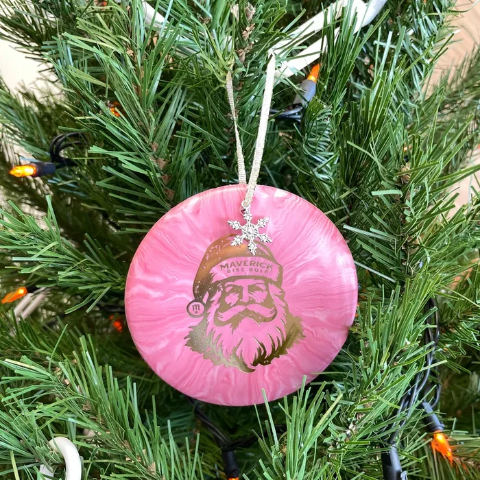 Disc Golf Mini Marker Christmas ornament red Santa
