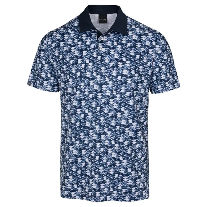 Dunning Golf Donard Ventilated Performance Golf Polo Halo/White – 23 Men