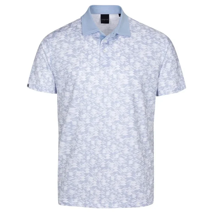 Dunning Golf Donard Ventilated Performance Golf Polo Oxford Blue/White – 23 Men