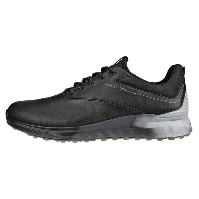 ECCO S-Three GTX Spikeless Golf Shoes Black/Concrete/Black – SS23 Men