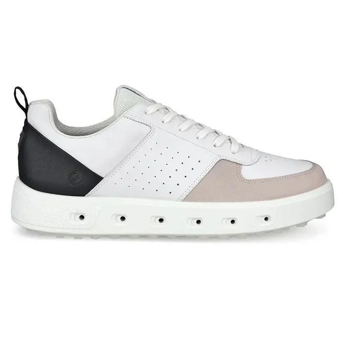 ECCO Street 720 Spikeless Golf Shoes White/Black/Gravel – SS24 Men