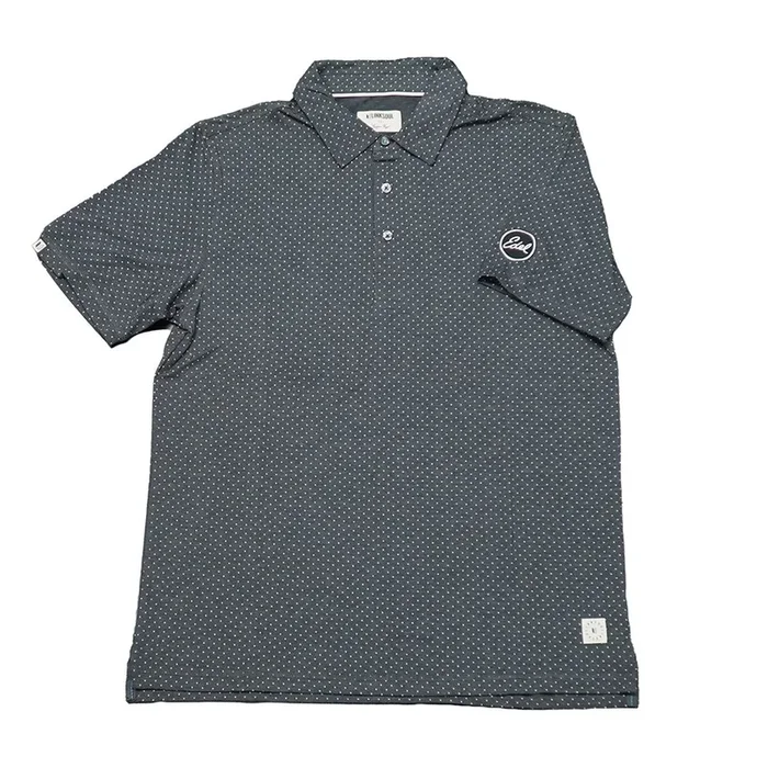 Edel X Linksoul Delray Polo – Black Heather Micro Dot