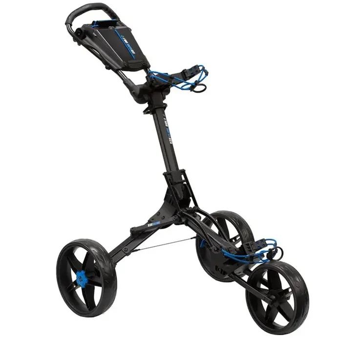 EzeGlide Bolt 2 3-Wheel Push Trolley – Matt Black/Blue