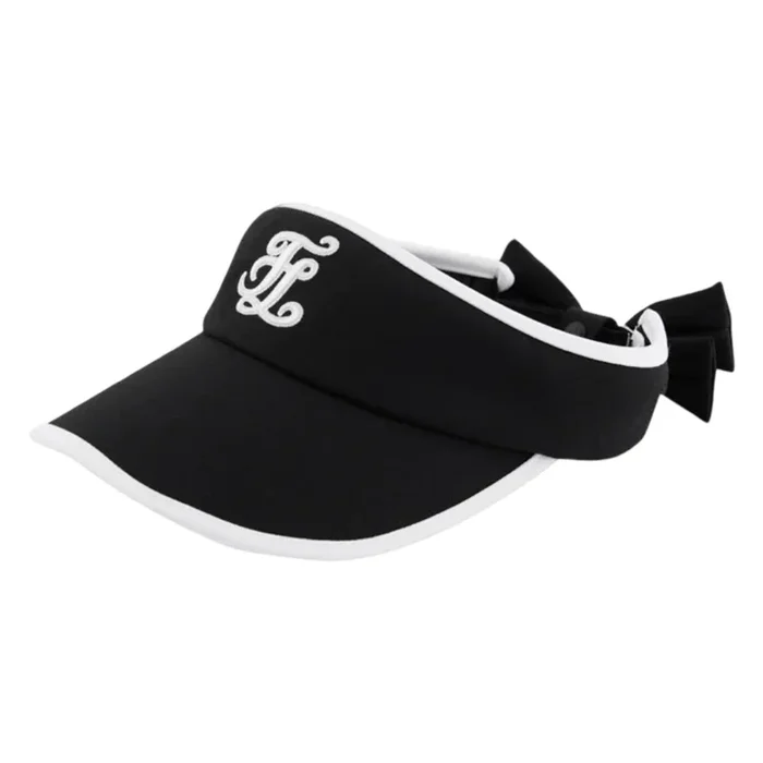 Fairliar Color Contrast Combination Back Ribbon Golf Visor Black – 25 Women
