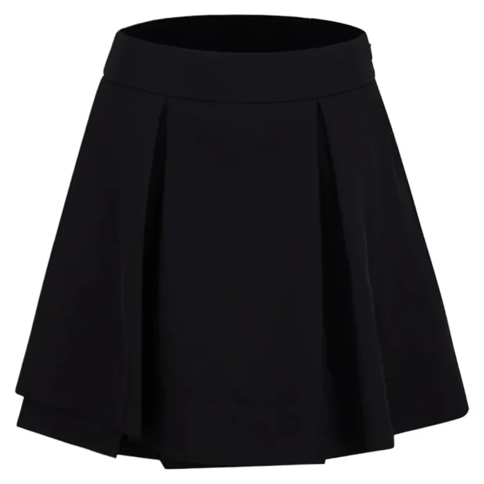 Fairliar Double Layer Flared Golf Skirt Black – SS25 Women
