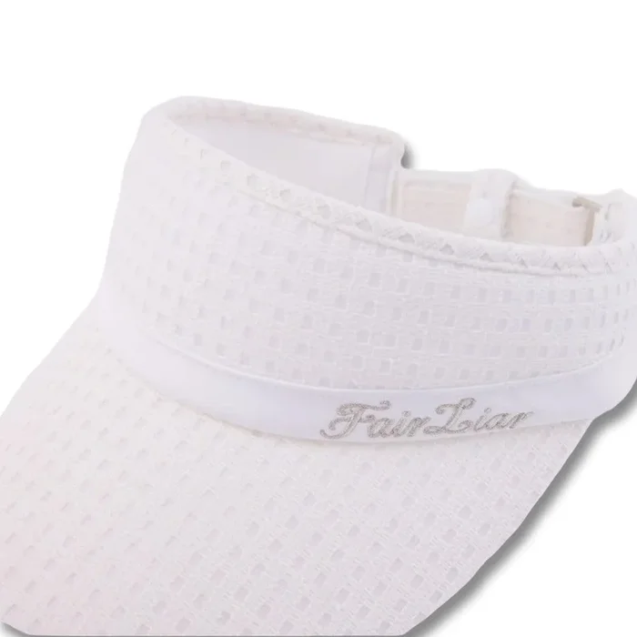 Fairliar Mesh Organza Ribbon Golf Visor White – 25 Women