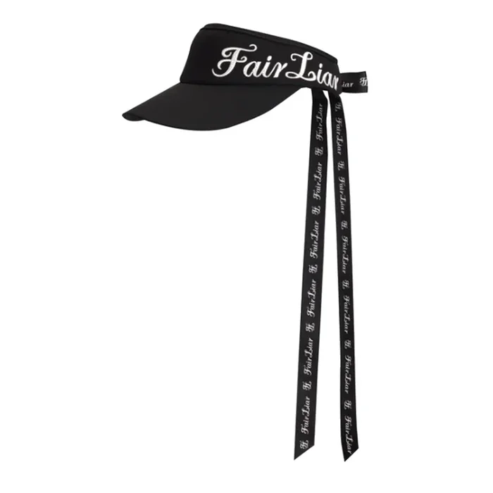Fairliar Side Logo Wide Ribbon Golf Visor Black – SS25 Women