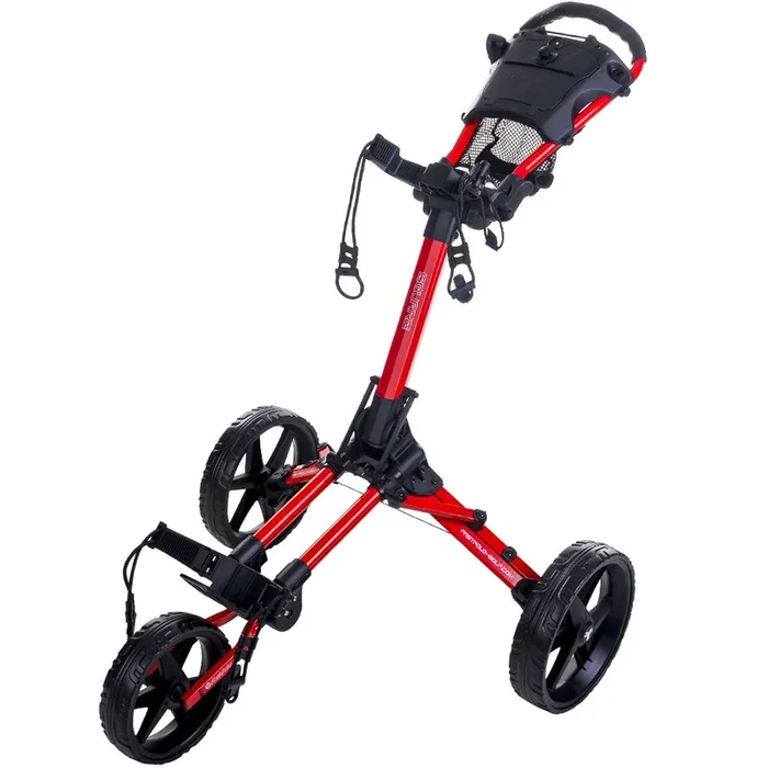 Fastfold Square 3-Wheel Push Trolley – Red/Black