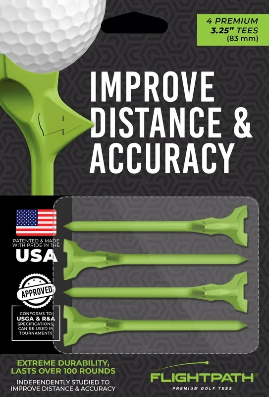 FlightPath Green Golf Tees Pack of 4