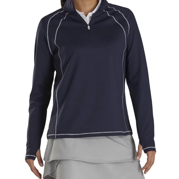 FootJoy 1/4 Zip Jersey Midlayer Golf Pullover Navy – 20 Women