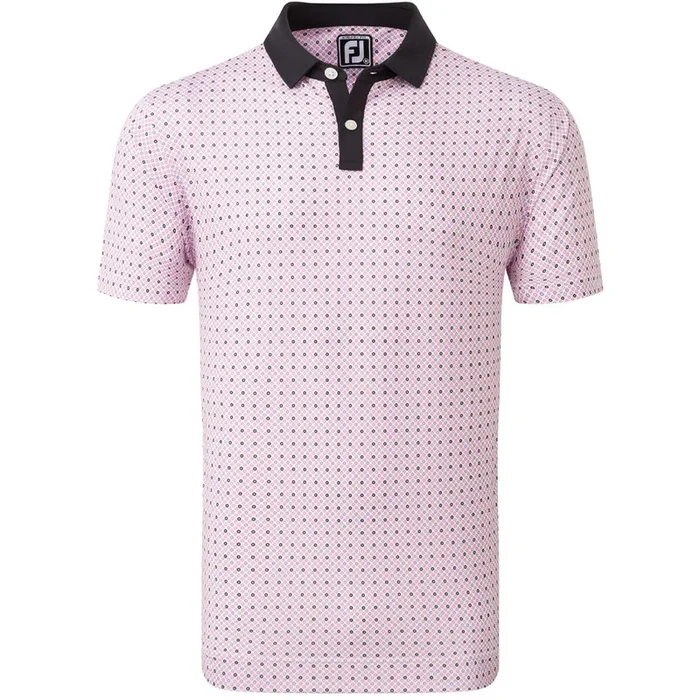 FootJoy Circle Print Polo Shirt – Black/Orchid/Violet/White
