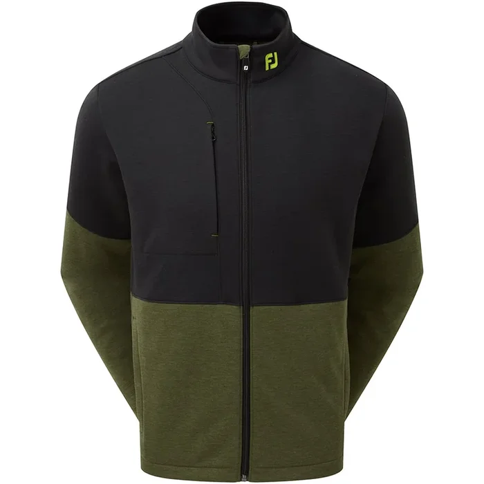 FootJoy Colour Block Full Zip Chillout Pullover – Black/Olive