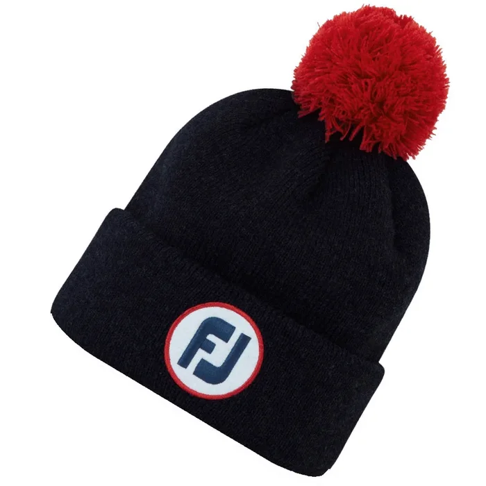 FootJoy FJ Solid Pom Pom Beanie – Navy