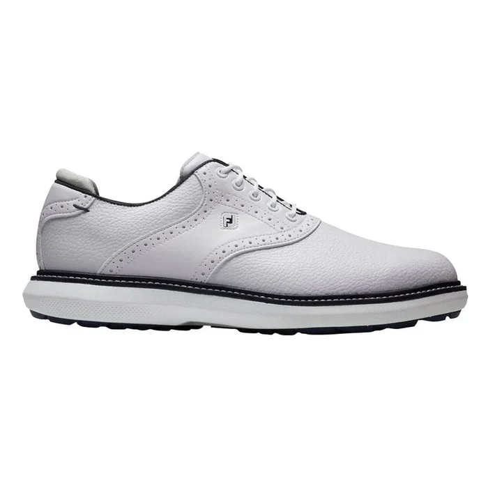 FootJoy FJ Traditions Spikeless Golf Shoes Previous Season Style White/White/Navy – 23 Men