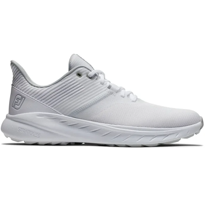 FootJoy Flex Spikeless Shoes – White/White/Grey